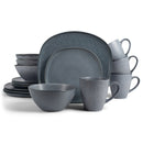 Modern Chic Smooth Ceramic Stoneware Dinnerware 16 Piece Set - Service for 4, Slate Grey