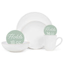 Elanze Designs Reactive Ceramic Dinnerware 16 Piece Set - Service for 4, White