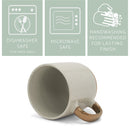 Elanze Designs Speckled 16 ounce Ceramic Mugs With Metallic Handle Set of 4, Grey