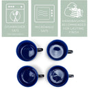 Elanze Designs Large Color Pop 24 ounce Ceramic Jumbo Soup Mugs Set of 4, Cobalt Blue