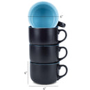 Elanze Designs Large Color Pop 24 ounce Ceramic Jumbo Soup Mugs Set of 4, Ice Blue