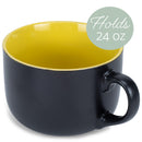 Elanze Designs Large Color Pop 24 ounce Ceramic Jumbo Soup Mugs Set of 4, Yellow