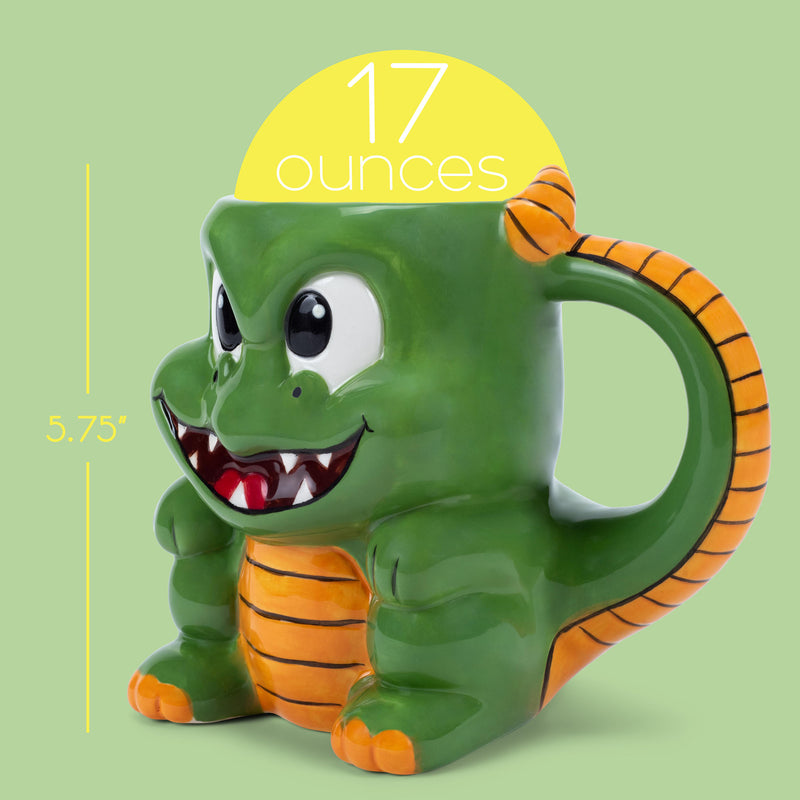 100 North Green Dragon 17 ounce Glossy Ceramic Character Mug