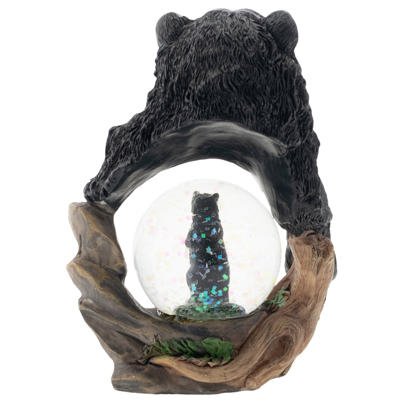 Protective Black Bear and Cub Figurine 45MM Glitter Water Globe Decoration