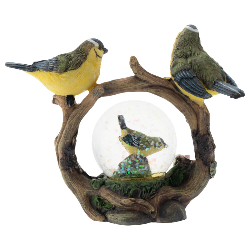 Black Mask Yellow Birds Figurine 45MM Glitter Water Globe Decoration