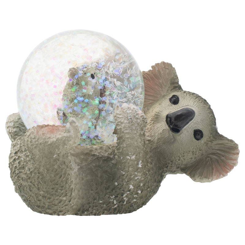 Front view of Mommy Koala and Joey Baby Figurine Glitter Snow Globe