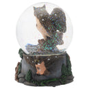 Red Bellied Eagle Owls 100MM Musical Water Globe Plays Tune Wonderful World
