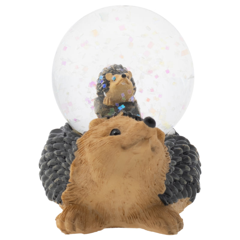 Mommy and Baby Hedgehog Figurine 45MM Glitter Water Globe Decoration