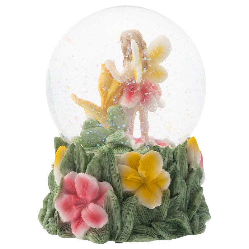Yellow Lilly Fairy Friends 100MM Musical Water Globe Plays Tune Fur Elise