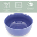 Elanze Designs Bistro Glossy Ceramic 7 inch Cereal Salad Bowls Set of 4, Purple
