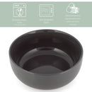 Elanze Designs Bistro Glossy Ceramic 6.5 inch Soup Bowls Set of 4, Charcoal Grey