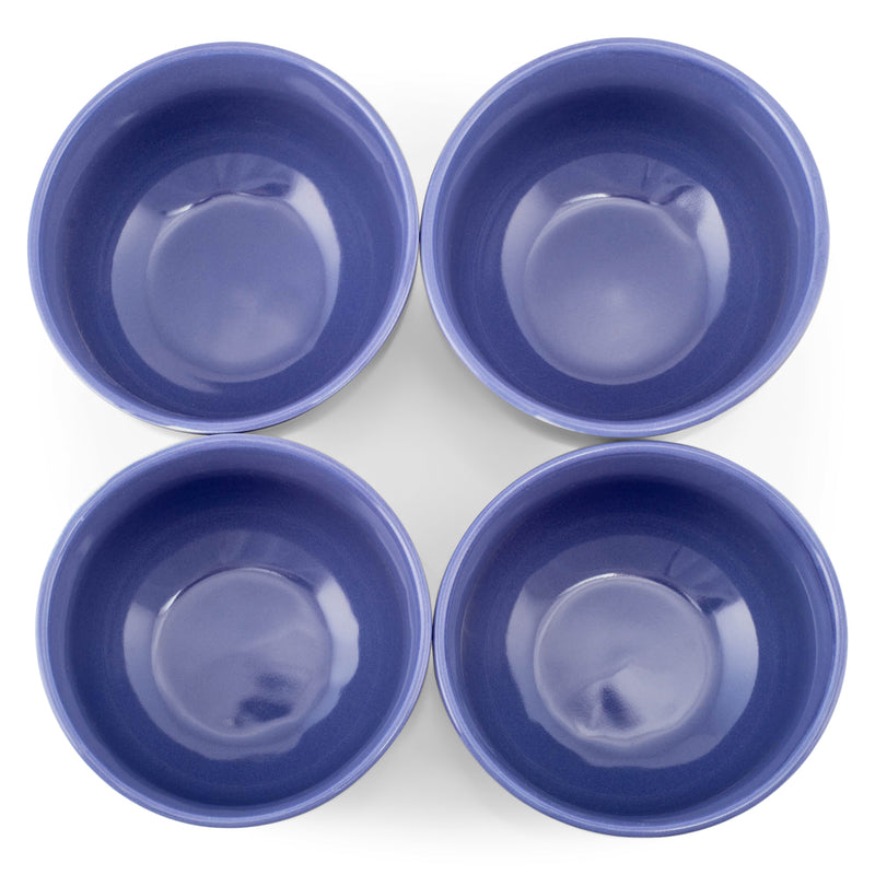 Elanze Designs Bistro Glossy Ceramic 4 inch Dessert Bowls Set of 4, Purple