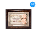 Top down view of Many Women Do Noble Things Burlwood Jewelry and Music Box