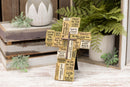 Lighthouse Christian Products Strength in God Scripture Stones Hammered Copper 9 Inch Cast Stone Cross Figurine