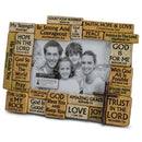 Lighthouse Christian Products Strength in God Scripture Stones Hammered Copper Cross 6 x 8.25 Cast Stone Photo Frame
