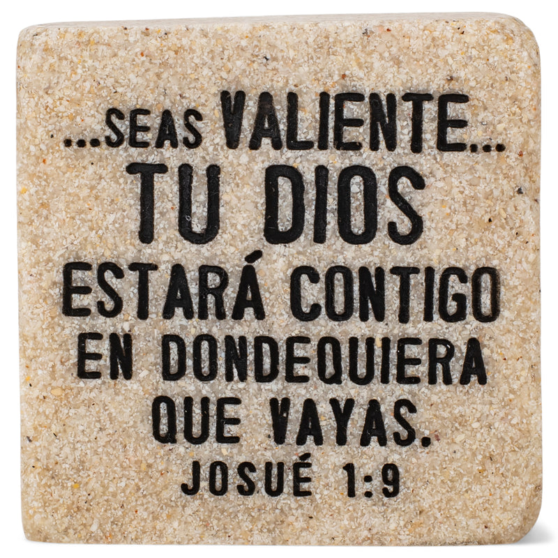 Lighthouse Christian Products Fortaleza (Strength) Spanish Scripture Block 2.25 x 2.25 Cast Stone Plaque