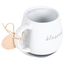Blessed Scripture Textured Classic White 16 ounces Glossy Ceramic Coffee Mug