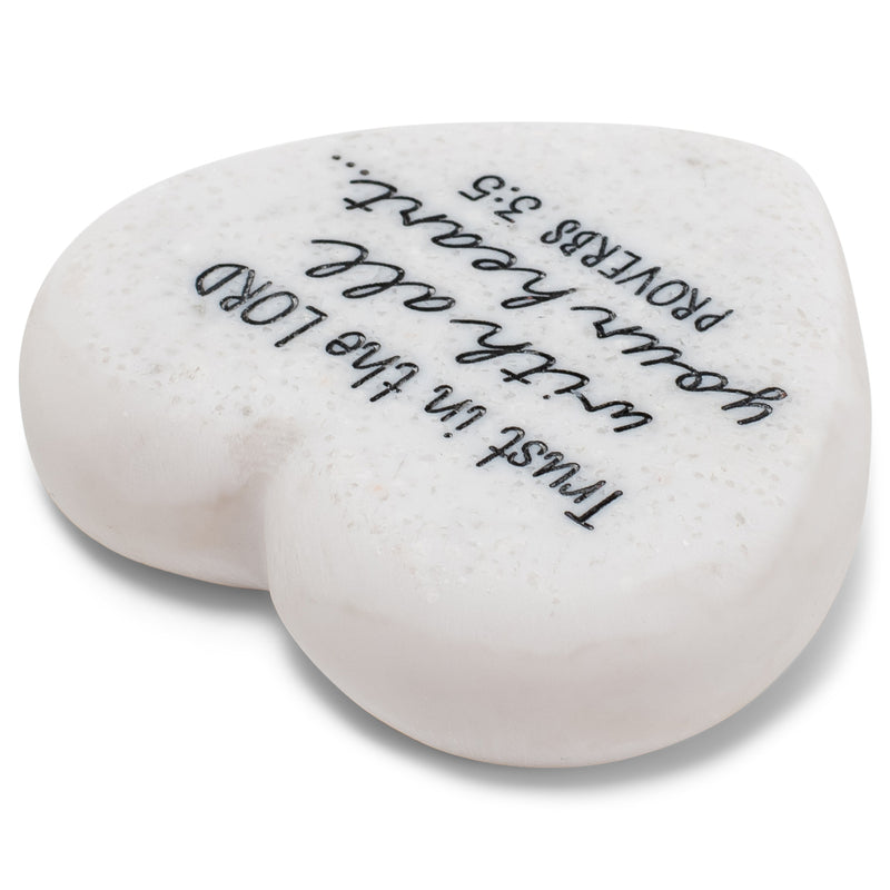 Lighthouse Christian Products Trust in The Lord Scripture Heart 2.25 x 2.25 Cast Stone Plaque