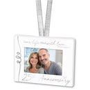 Lighthouse Christian Products 25th Anniversary White 4 x 3 Metal Mini Picture Frame Christmas Ornament