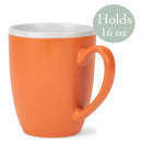 Solid Color Warm Red Orange Yellow 16 ounce Matte Ceramic Mugs Assorted Set of 4