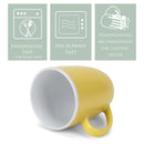 Solid Color Warm Red Orange Yellow 16 ounce Matte Ceramic Mugs Assorted Set of 4