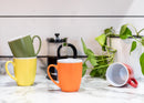 Solid Color Warm Red Orange Yellow 16 ounce Matte Ceramic Mugs Assorted Set of 4
