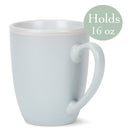 Solid Color Cool Green Blue Purple 16 ounce Matte Ceramic Mugs Assorted Set of 4