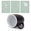 Solid Color White White Exterior 16 ounce Matte Ceramic Mugs Matching Set of 4