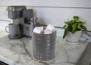 Elanze Designs Embossed Subway Tile Ceramic Stoneware Cork Bottom Kitchen K Cup Holder, Grey