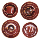 Elanze Designs Reactive Glaze Ceramic Stoneware Dinnerware 16 Piece Set - Service for 4, Burnt Auburn Red