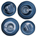 Elanze Designs Reactive Glaze Ceramic Stoneware Dinnerware 16 Piece Set - Service for 4, Cobalt Blue