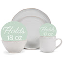 Elanze Designs Reactive Glaze Ceramic Stoneware Dinnerware 16 Piece Set - Service for 4, Classic White