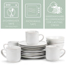 Elanze Designs Reactive Glaze Ceramic Stoneware Dinnerware 16 Piece Set - Service for 4, Classic White
