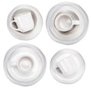 Elanze Designs Reactive Glaze Ceramic Stoneware Dinnerware 16 Piece Set - Service for 4, Classic White