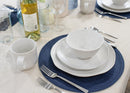 Elanze Designs Reactive Glaze Ceramic Stoneware Dinnerware 16 Piece Set - Service for 4, Classic White