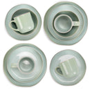 Elanze Designs Reactive Glaze Ceramic Stoneware Dinnerware 16 Piece Set - Service for 4, Seafoam Mint Green