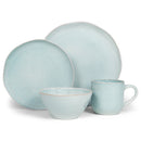 Elanze Designs Reactive Glaze Ceramic Stoneware Dinnerware 16 Piece Set - Service for 4, Blue