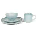 Elanze Designs Reactive Glaze Ceramic Stoneware Dinnerware 16 Piece Set - Service for 4, Blue
