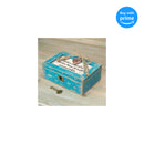 Top down view of True Friends Grateful Petite Locket Distressed Teal Music Box