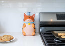 100 North Striped Tabby Cat and Mouse Blue 10 x 6.3 Dolomite Ceramic Cookie Jar