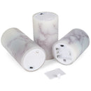 Elanze Designs Seashells Nautical Blue 6 inch Wax Flameless Candles Set of 3