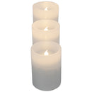 Elanze Designs Raindrop Gold Tone Glitter 6 inch Wax Flameless Candles Set of 3