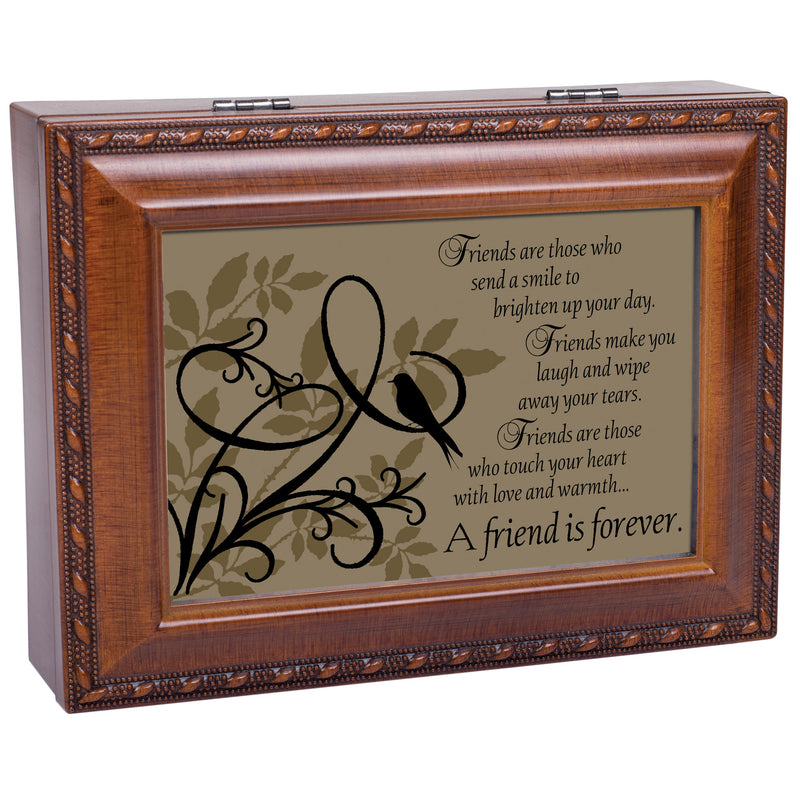 A Friend Is Forever Woodgrain Music Box / Jewelry Box Plays Thats What Friends Are For
