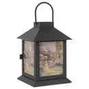 Mark Feldstein & Associates Coach Lantern Night Before Black 6 x 4 Glass and Steel Metal Holiday Figurine