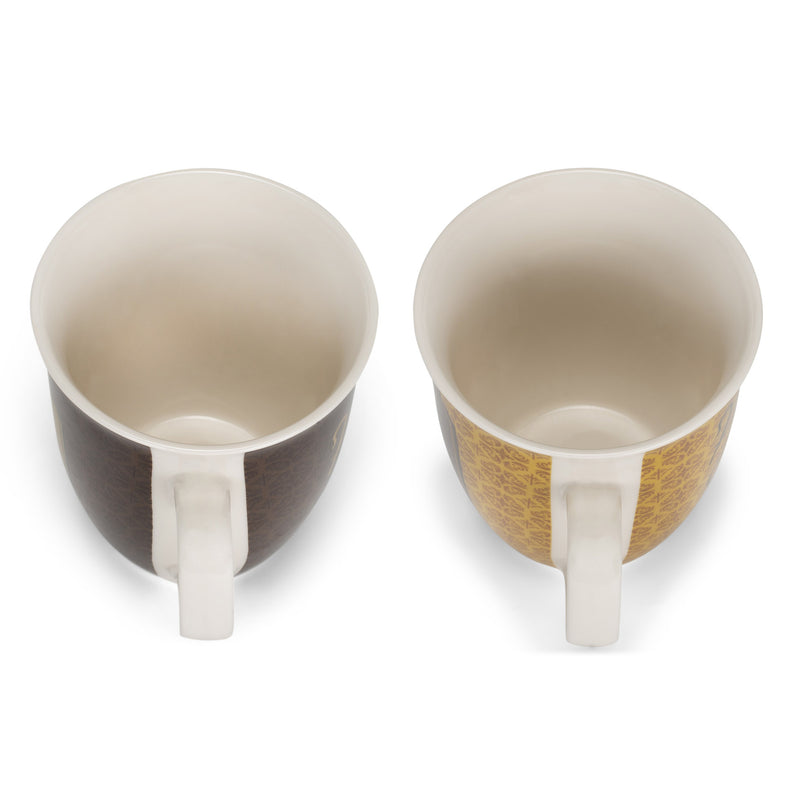 Pastor & Pastors Wife Filigree Medallion 16 Ounce Stoneware Coffee Mugs Boxed Set of 2