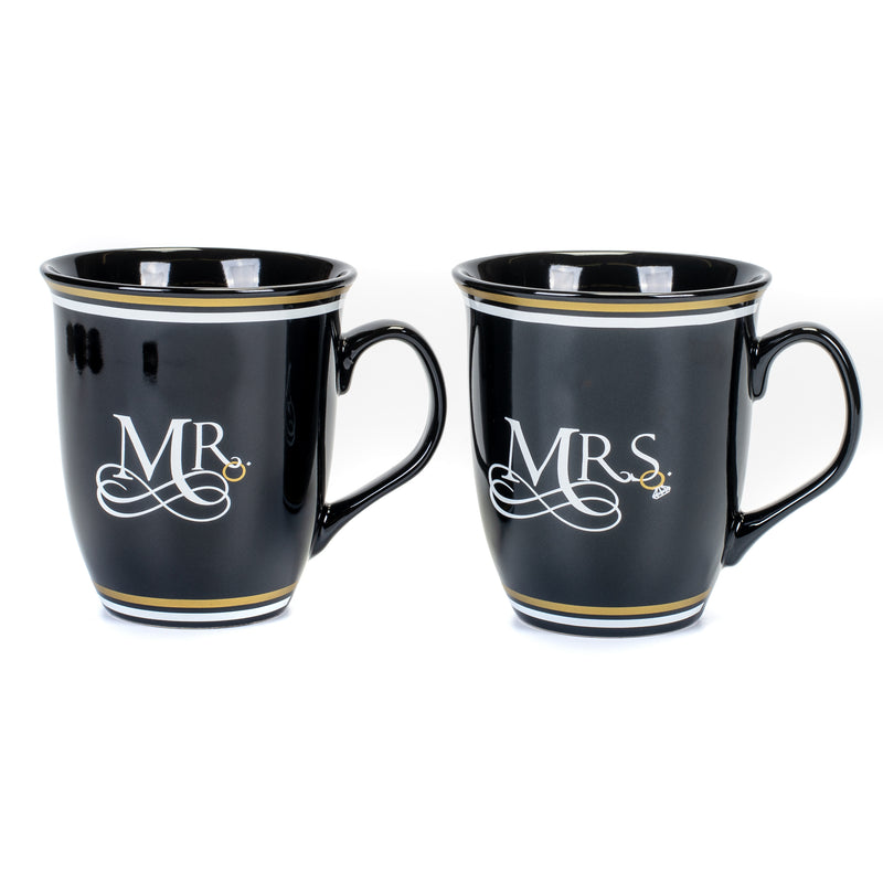 Mr And Mrs Happily Ever After 16 Ounce Ceramic Stoneware Coffee Mug Set of 2