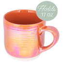 Elanze Designs Burnt Orange Glossy Iridescent Rainbow Reactive Glaze 17 ounce Stoneware Coffee Cup Mugs Set of 4