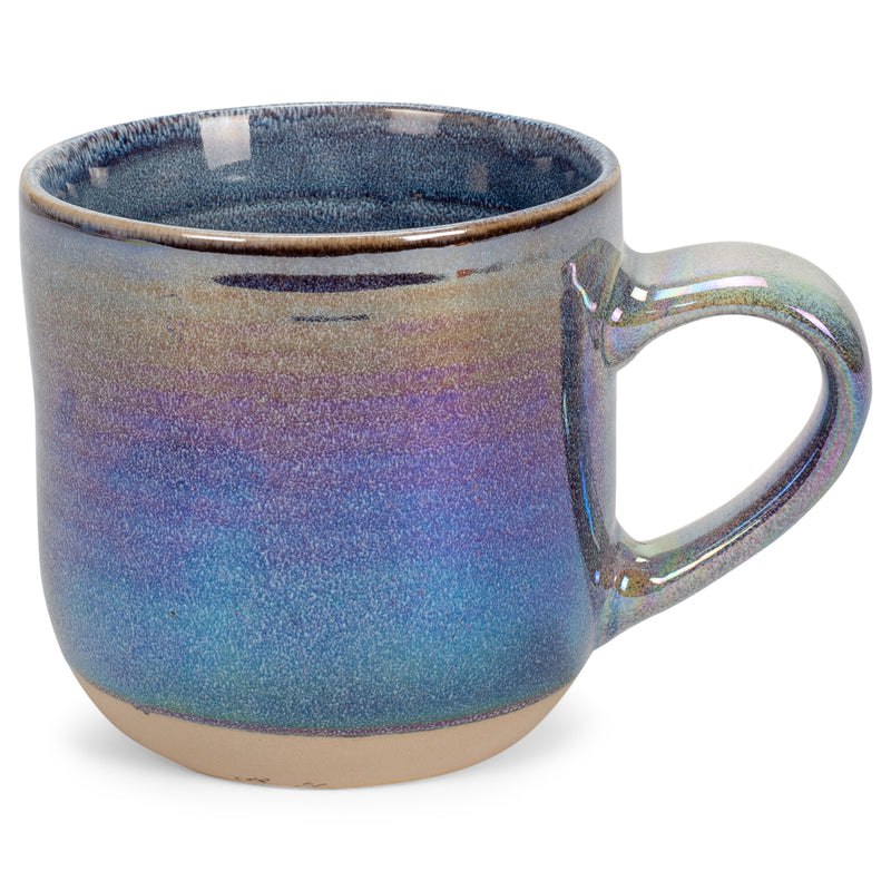 Purple Glossy Rainbow Glaze 17 ounce Stoneware Coffee Cup Mugs Set of 4