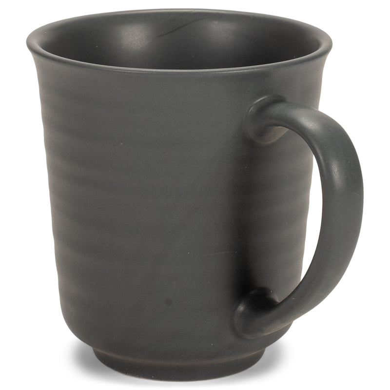 Black Matte Glaze Finish 17 ounce Stoneware Coffee Cup Mugs Set of 4