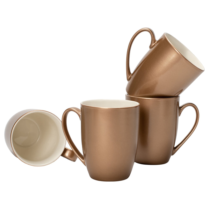 Complete set of Bronze Tone Glossy Matching Coffee Mug Set